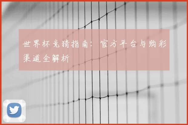 世界杯竞猜指南：官方平台与购彩渠道全解析